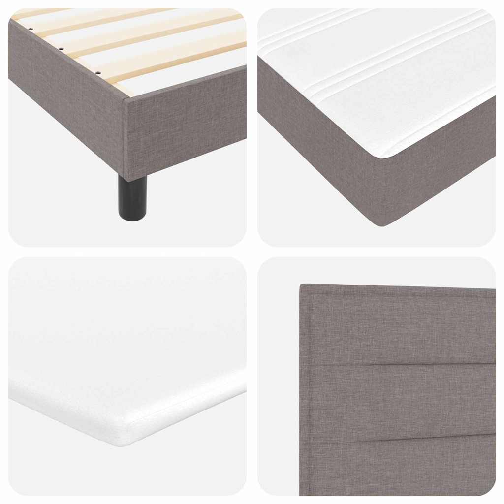 Boxspringbed met hoofdeinde Taupe 90 x 200 cm Stof is nu te koop bij PeponiXL, paradijselijk wonen!