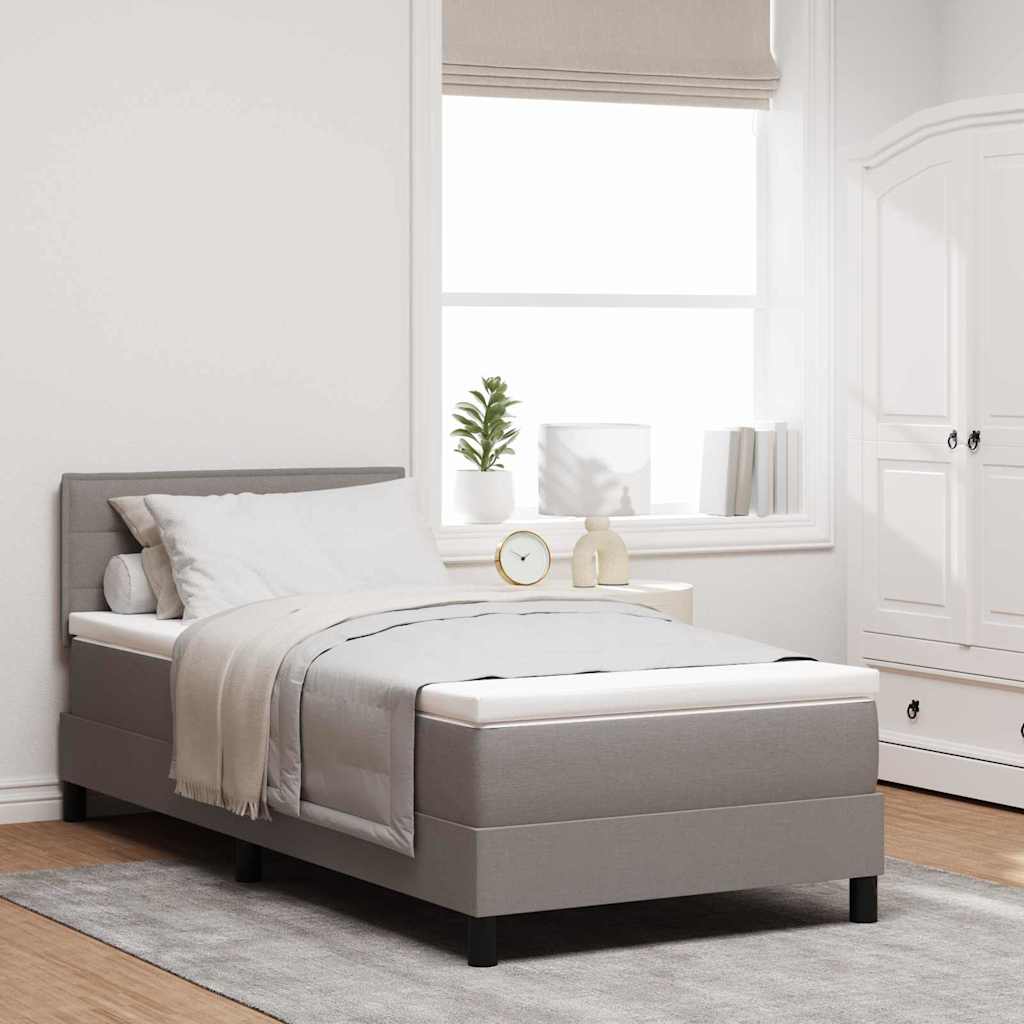 Boxspringbed met hoofdeinde Taupe 90 x 200 cm Stof is nu te koop bij PeponiXL, paradijselijk wonen!