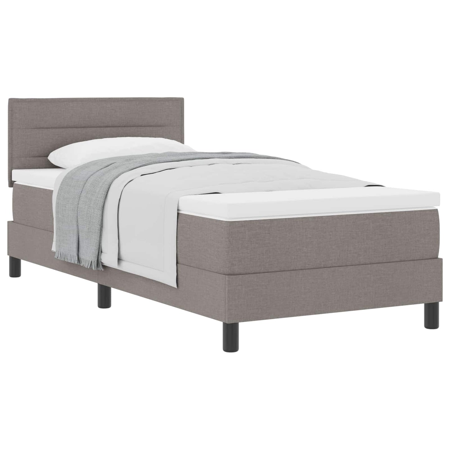 Boxspringbed met hoofdeinde Taupe 90 x 200 cm Stof is nu te koop bij PeponiXL, paradijselijk wonen!