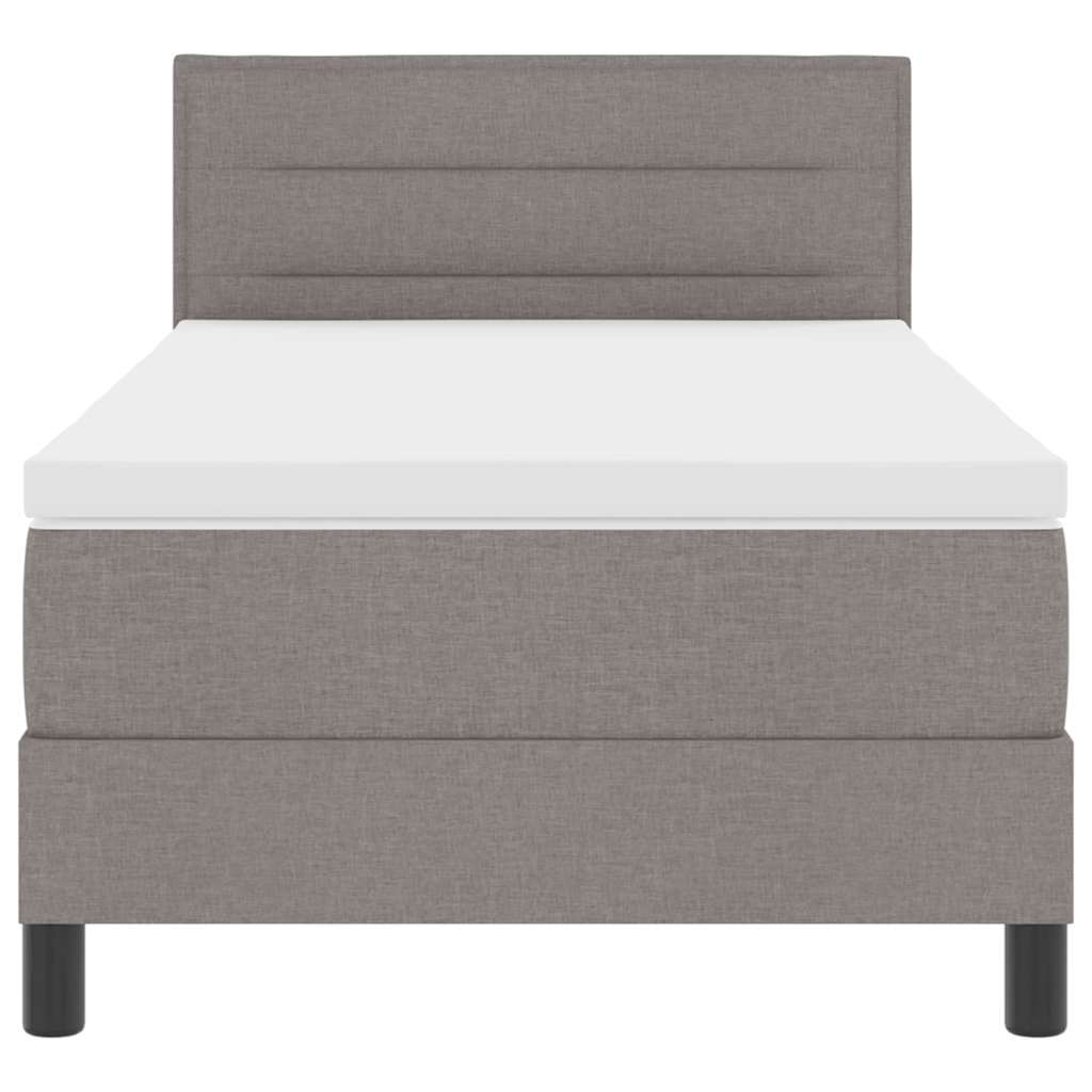 Boxspringbed met hoofdeinde Taupe 90 x 200 cm Stof is nu te koop bij PeponiXL, paradijselijk wonen!