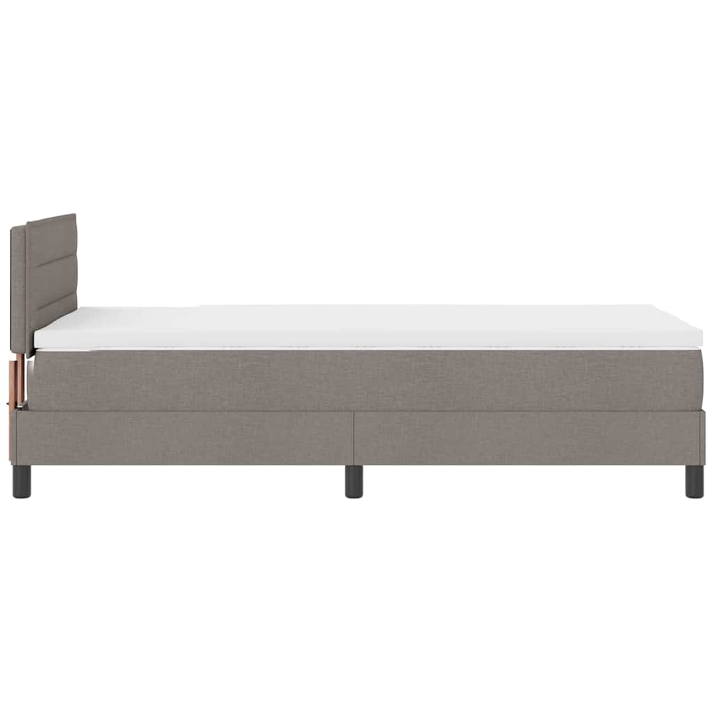 Boxspringbed met hoofdeinde Taupe 90 x 200 cm Stof is nu te koop bij PeponiXL, paradijselijk wonen!