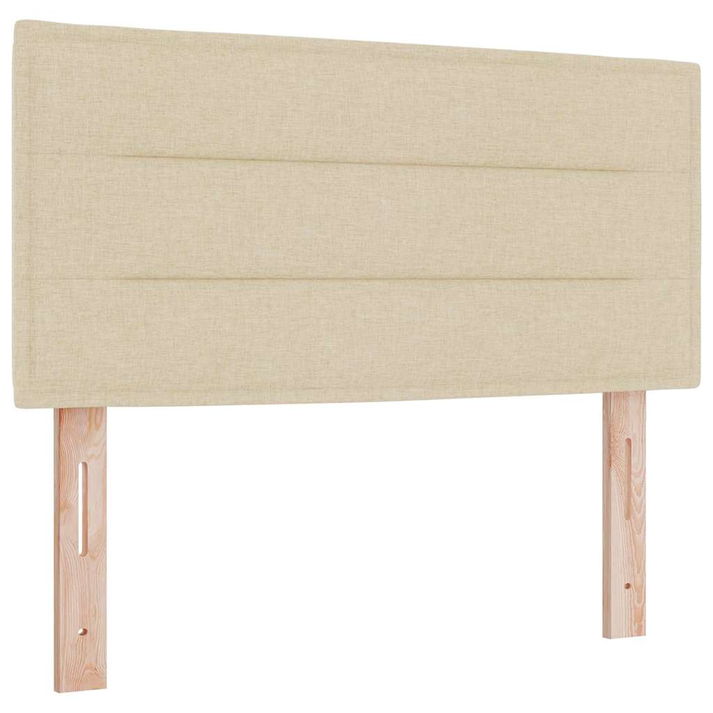 Boxspringbed met hoofdeinde Crème 90 x 200 cm Stof is nu te koop bij PeponiXL, paradijselijk wonen!