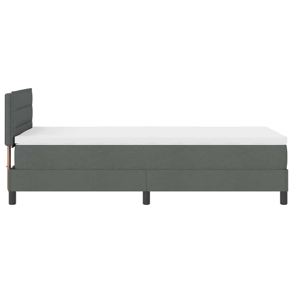 Boxspringbed met hoofdeinde Donkergrijs 100 x 200 cm Stof is nu te koop bij PeponiXL, paradijselijk wonen!