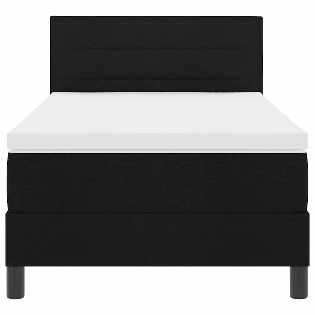 Boxspringbed met hoofdeinde Zwart 100 x 200 cm Stof is nu te koop bij PeponiXL, paradijselijk wonen!