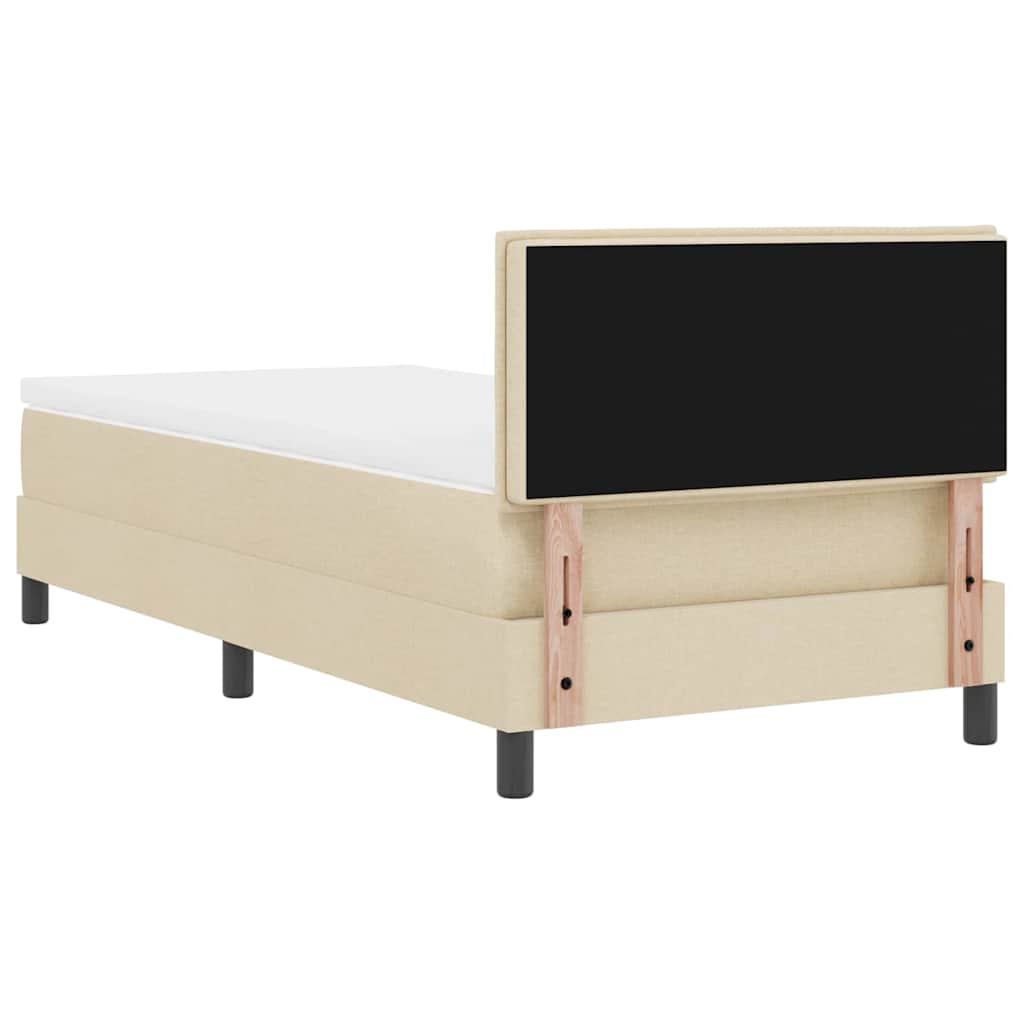 Boxspringbed met hoofdeinde Crème 100 x 200 cm Stof is nu te koop bij PeponiXL, paradijselijk wonen!