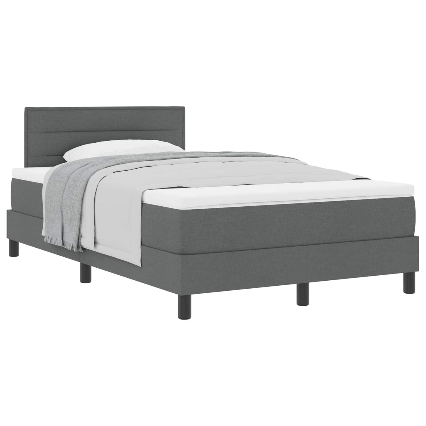 Boxspringbed met hoofdeinde Donkergrijs 120 x 190 cm Stof is nu te koop bij PeponiXL, paradijselijk wonen!