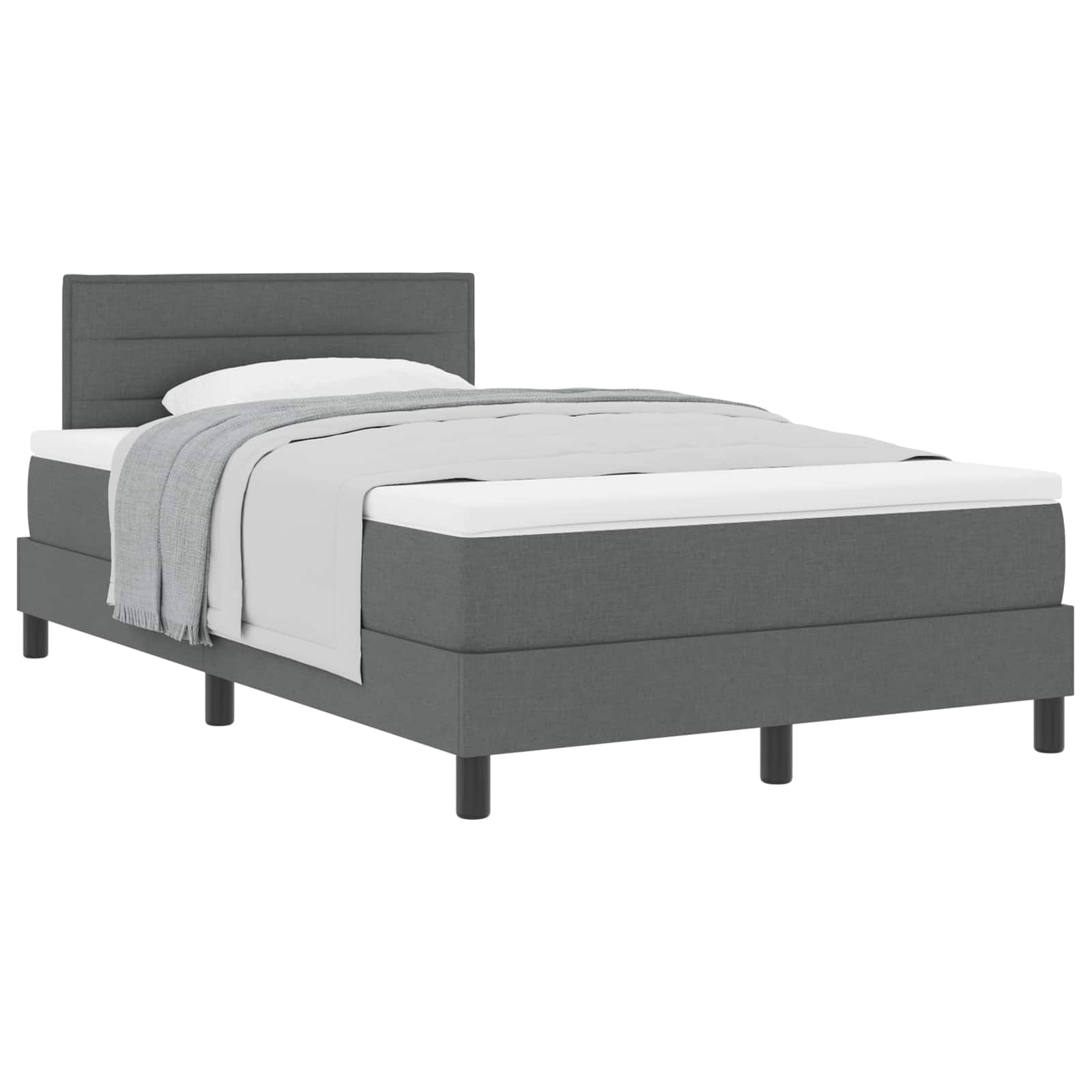Boxspringbed met hoofdeinde Donkergrijs 120 x 190 cm Stof is nu te koop bij PeponiXL, paradijselijk wonen!