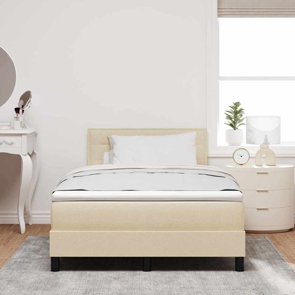 Boxspringbed met hoofdeinde Crème 120 x 190 cm Stof is nu te koop bij PeponiXL, paradijselijk wonen!