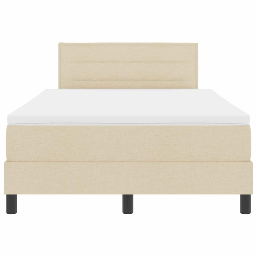 Boxspringbed met hoofdeinde Crème 120 x 190 cm Stof is nu te koop bij PeponiXL, paradijselijk wonen!