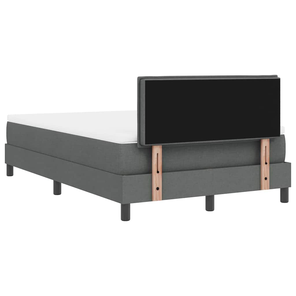 Boxspringbed met hoofdeinde Donkergrijs 120 x 200 cm Stof is nu te koop bij PeponiXL, paradijselijk wonen!