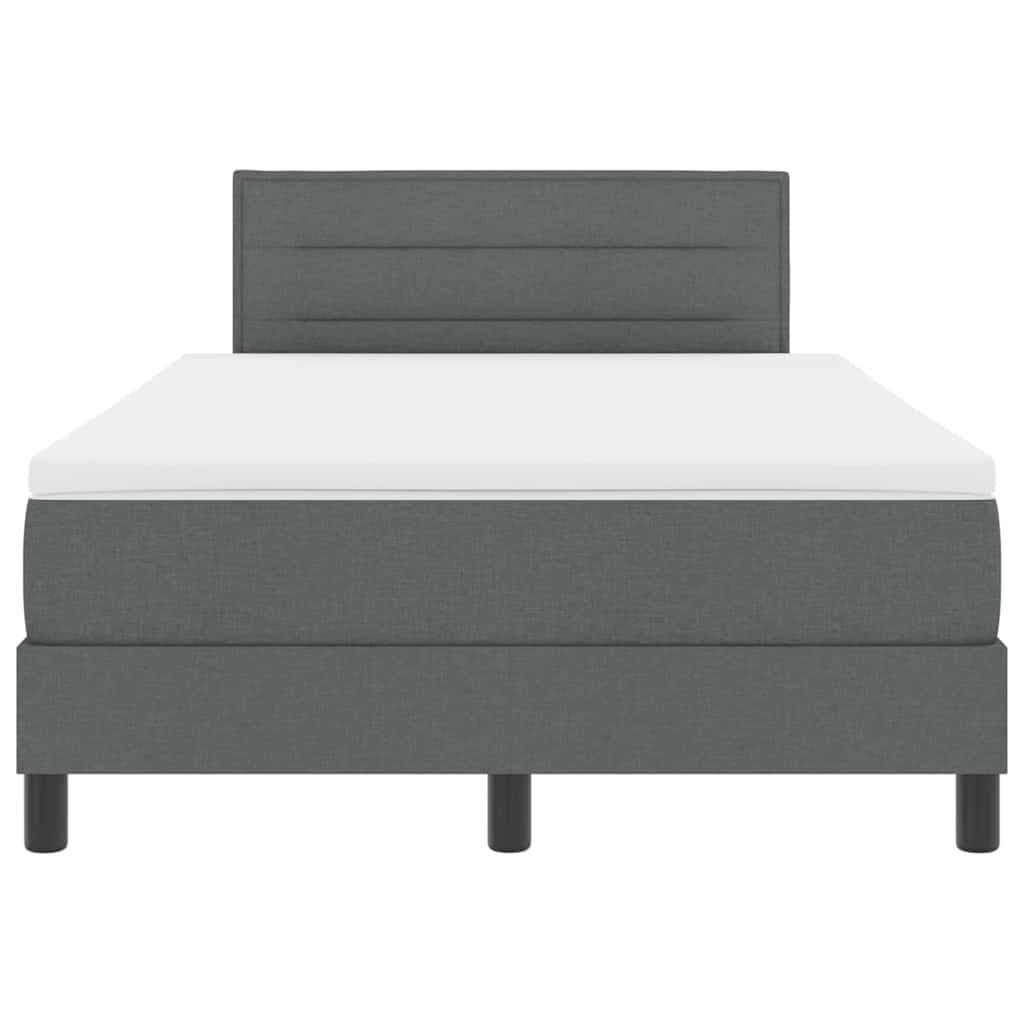 Boxspringbed met hoofdeinde Donkergrijs 120 x 200 cm Stof is nu te koop bij PeponiXL, paradijselijk wonen!