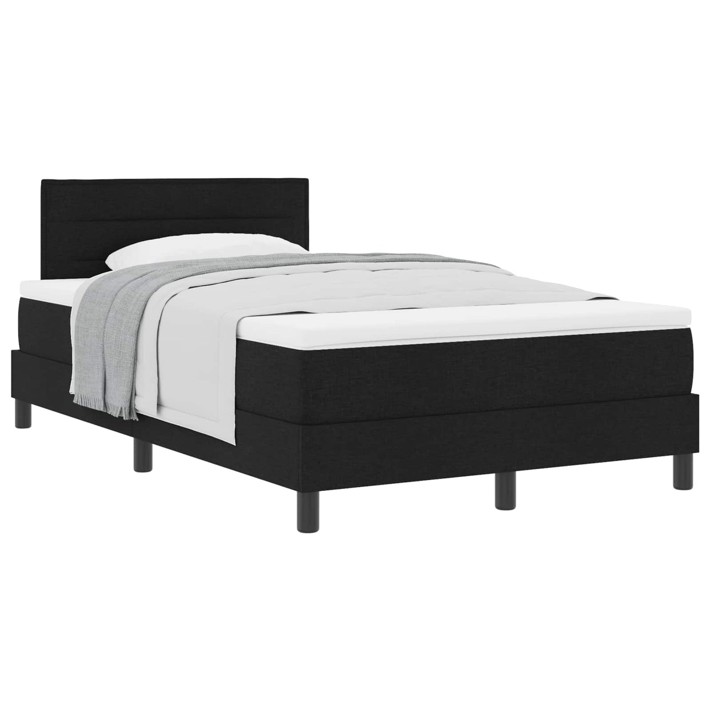 Boxspringbed met hoofdeinde Zwart 120 x 200 cm Stof is nu te koop bij PeponiXL, paradijselijk wonen!