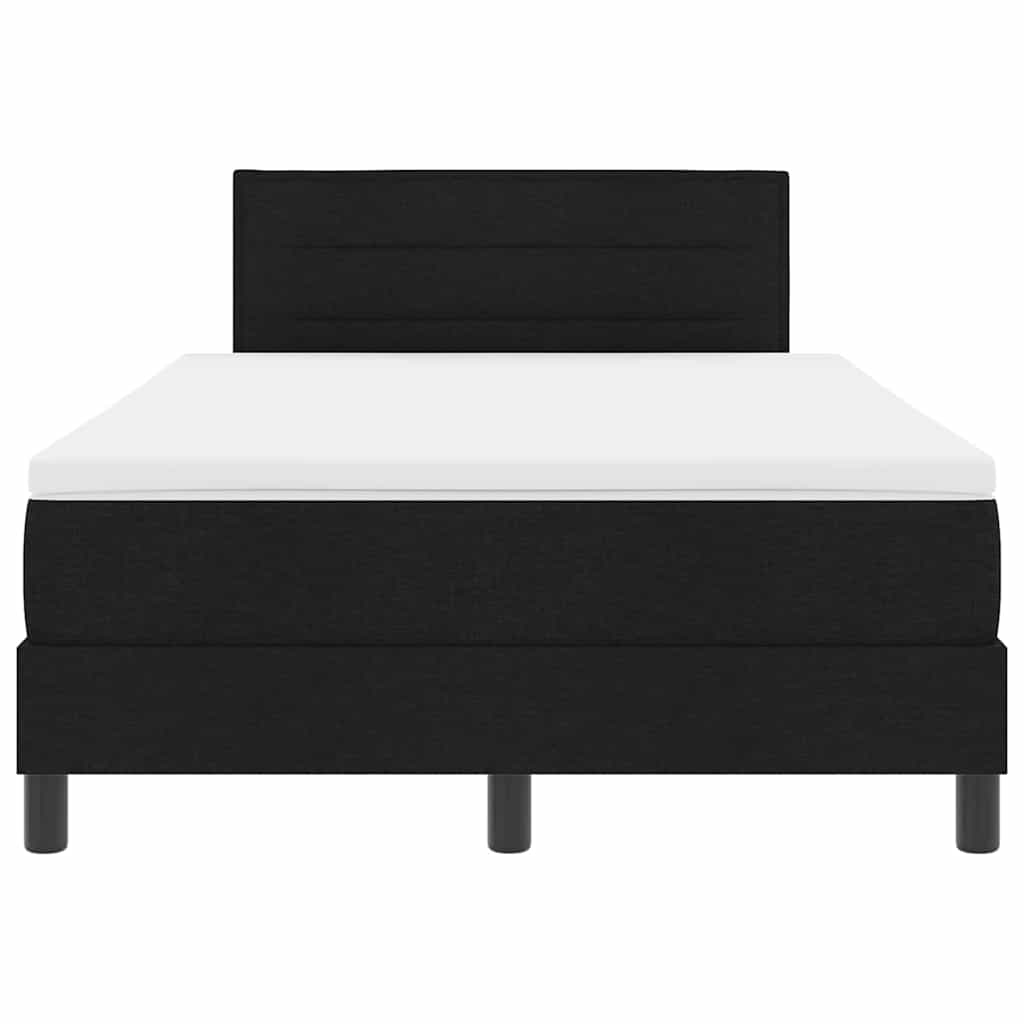 Boxspringbed met hoofdeinde Zwart 120 x 200 cm Stof is nu te koop bij PeponiXL, paradijselijk wonen!