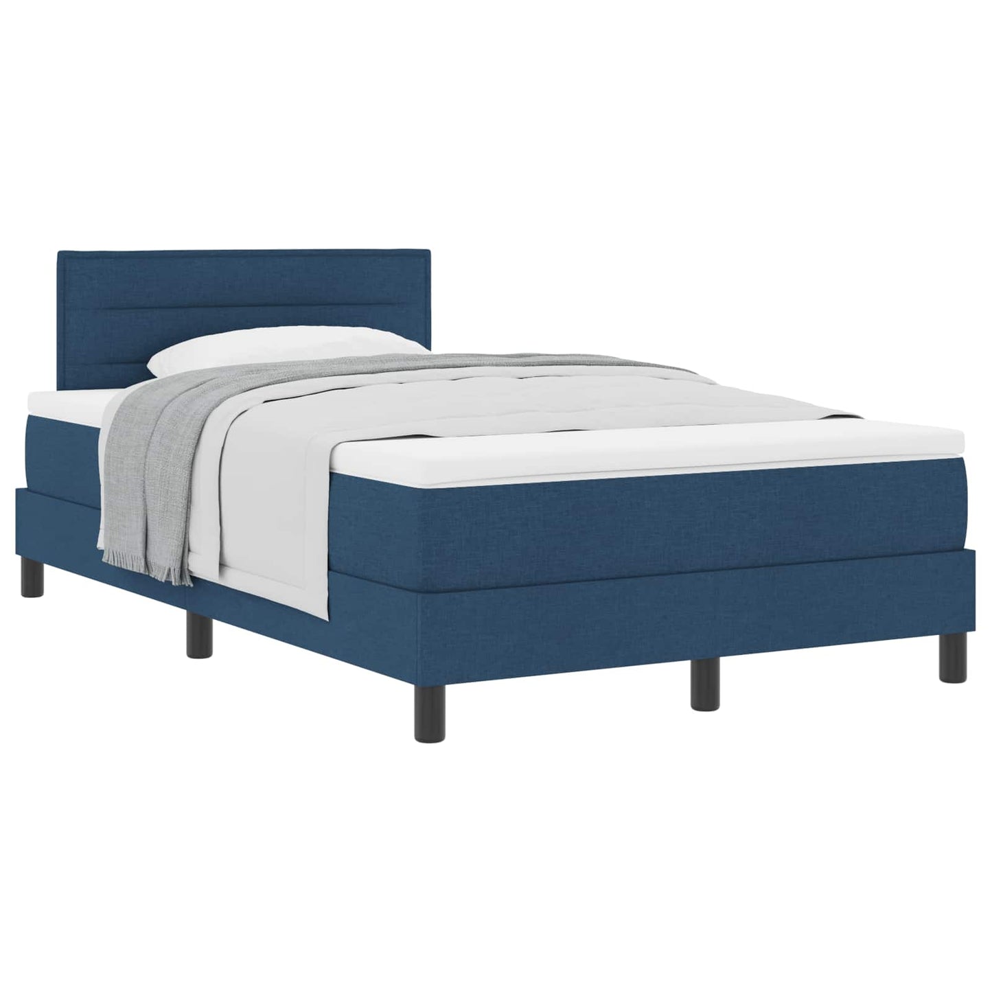 Boxspringbed met kussen met hoofdeinde Blauw 120 x 200 cm Stof is nu te koop bij PeponiXL, paradijselijk wonen!