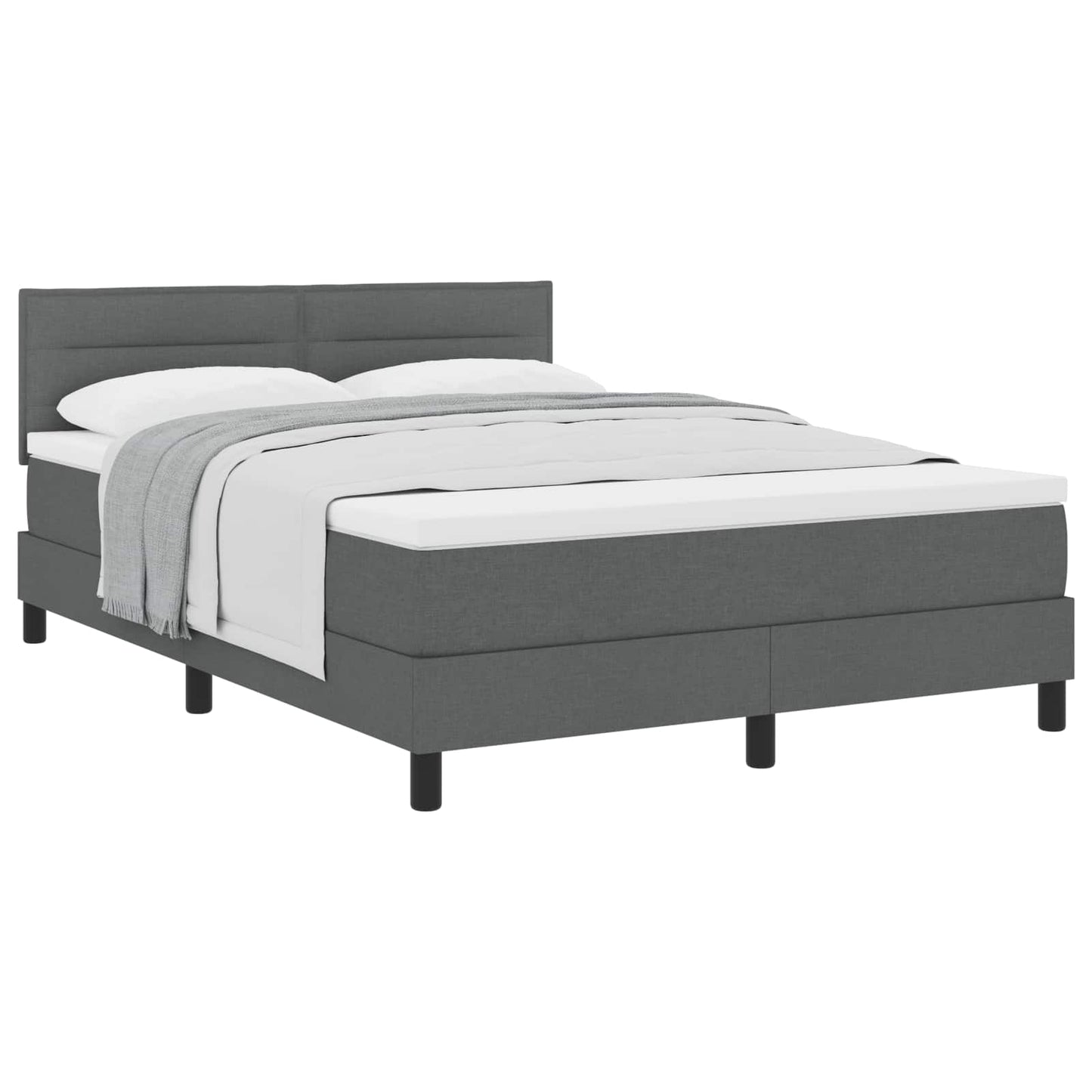 Boxspringbed met hoofdeinde Donkergrijs 140 x 190 cm Stof is nu te koop bij PeponiXL, paradijselijk wonen!