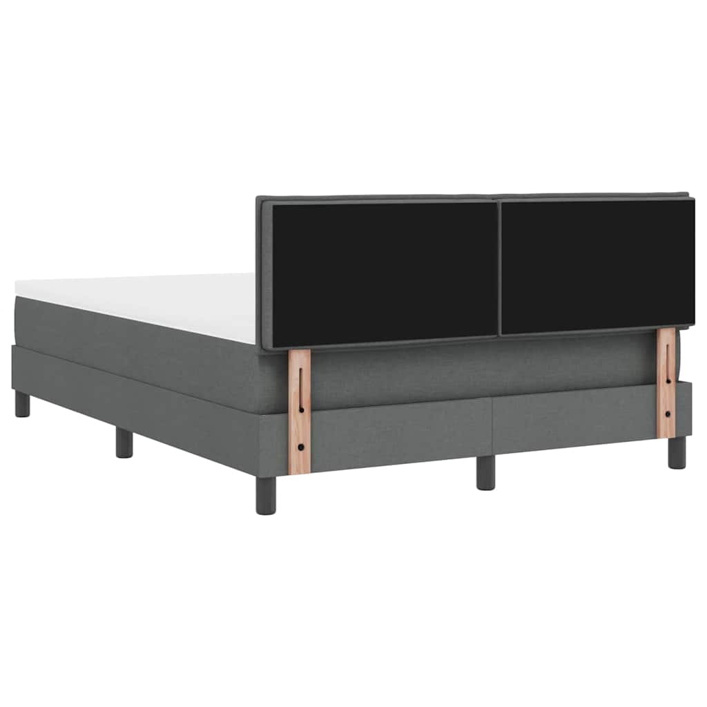 Boxspringbed met hoofdeinde Donkergrijs 140 x 190 cm Stof is nu te koop bij PeponiXL, paradijselijk wonen!