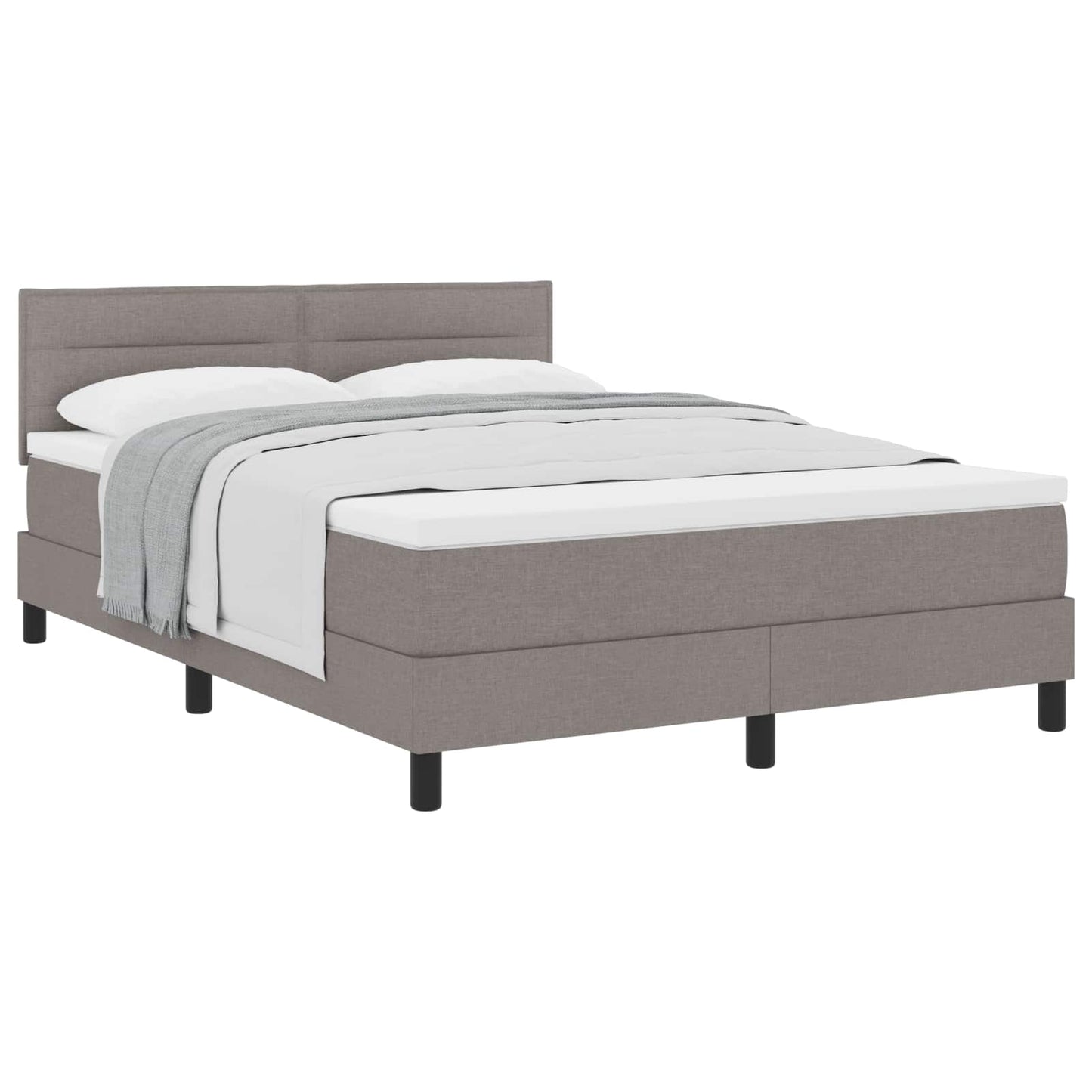 Boxspringbed met hoofdeinde Taupe 140 x 190 cm Stof is nu te koop bij PeponiXL, paradijselijk wonen!