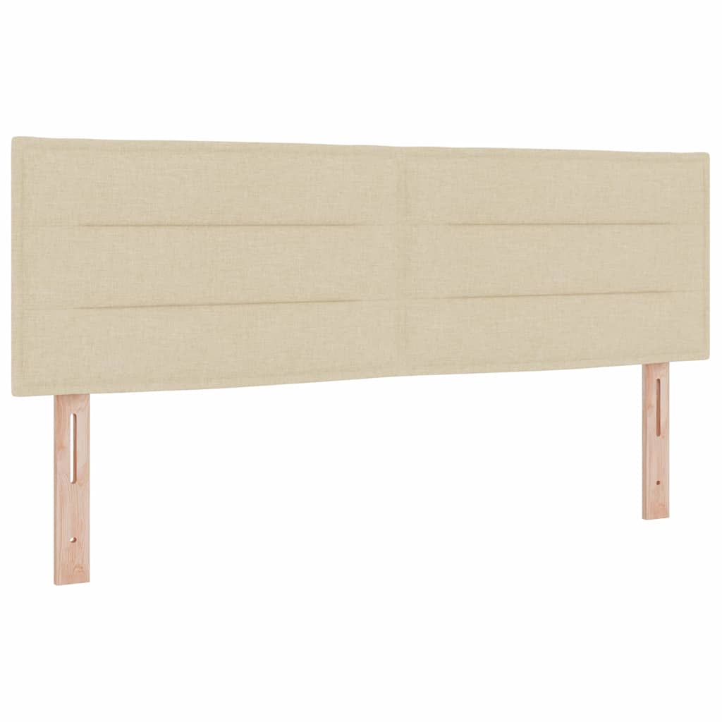 Boxspringbed met kussen met hoofdeinde Crème 140 x 190 cm Stof is nu te koop bij PeponiXL, paradijselijk wonen!