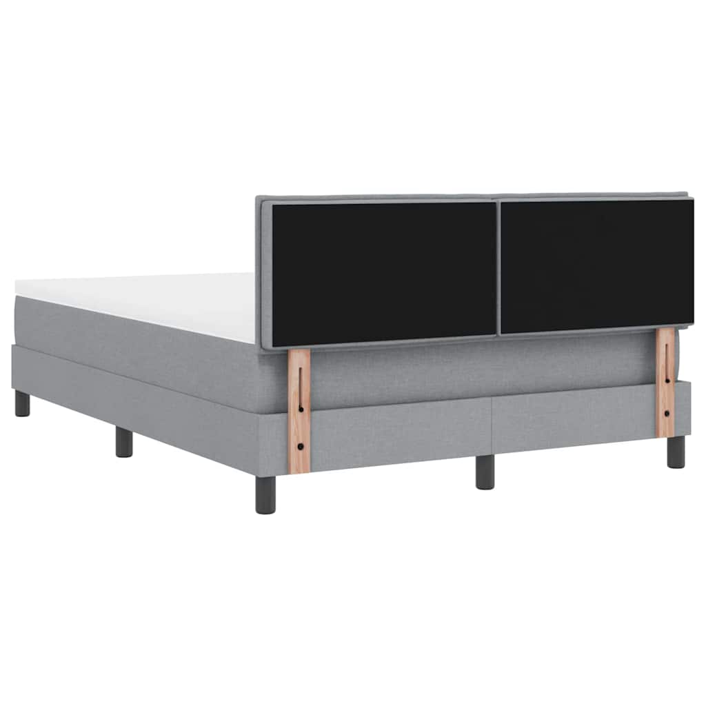 Boxspringbed met hoofdeinde Lichtgrijs 140 x 200 cm Stof is nu te koop bij PeponiXL, paradijselijk wonen!