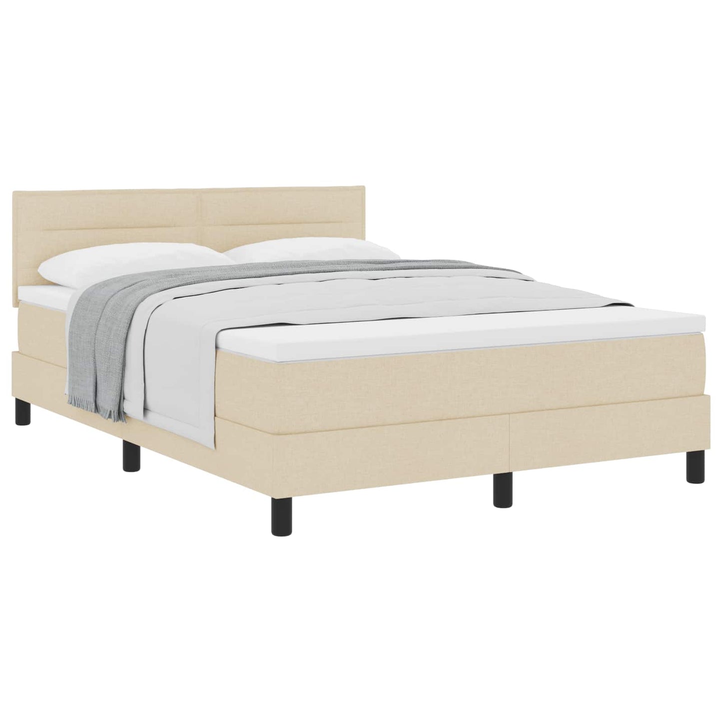 Boxspringbed met hoofdeinde Crème 140 x 200 cm Stof is nu te koop bij PeponiXL, paradijselijk wonen!
