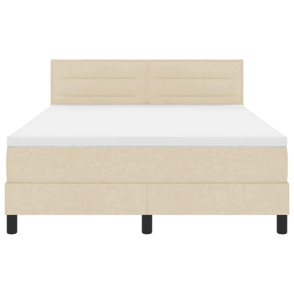 Boxspringbed met hoofdeinde Crème 140 x 200 cm Stof is nu te koop bij PeponiXL, paradijselijk wonen!