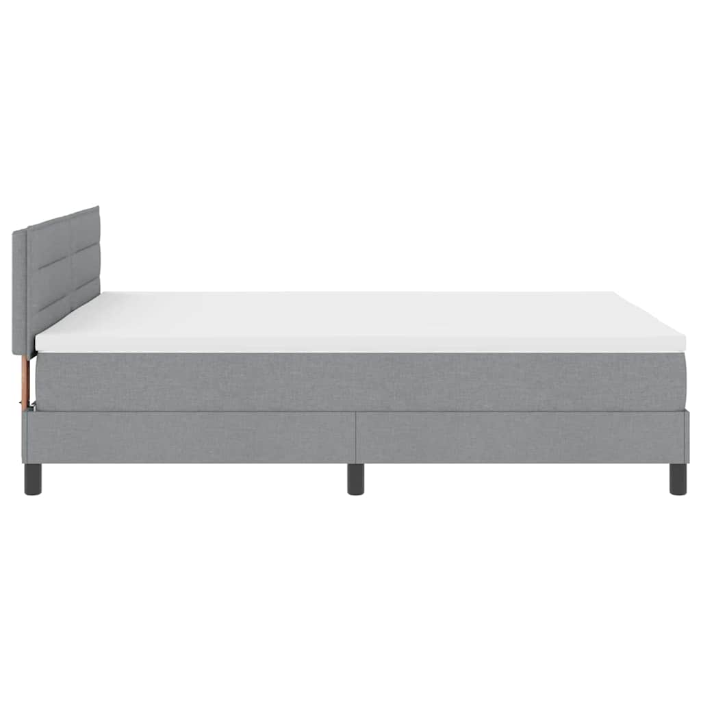 Boxspringbed met hoofdeinde Lichtgrijs 160 x 200 cm Stof is nu te koop bij PeponiXL, paradijselijk wonen!
