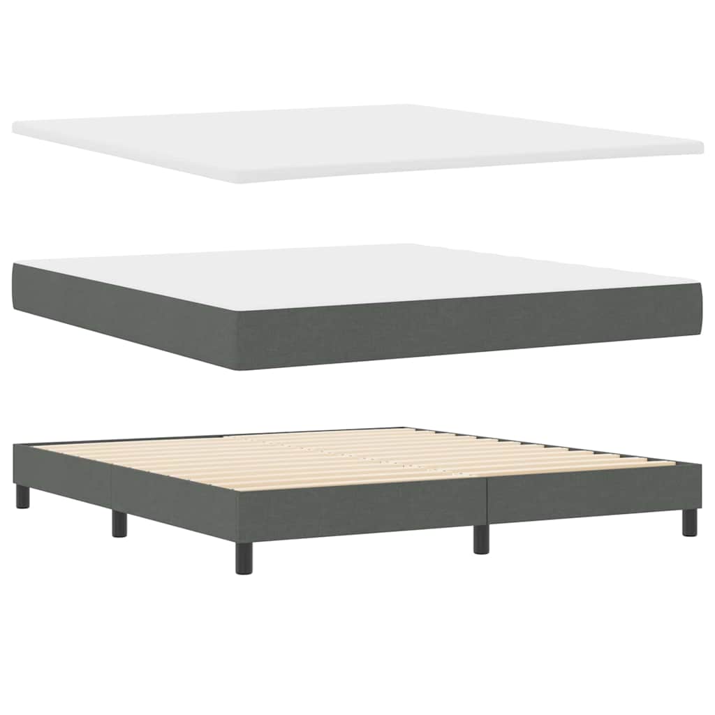 Boxspringbed met hoofdeinde Donkergrijs 180 x 200 cm Stof is nu te koop bij PeponiXL, paradijselijk wonen!