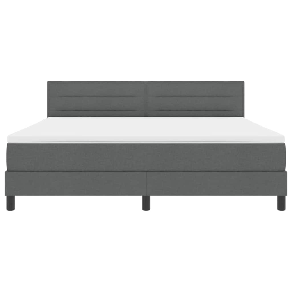 Boxspringbed met hoofdeinde Donkergrijs 180 x 200 cm Stof is nu te koop bij PeponiXL, paradijselijk wonen!