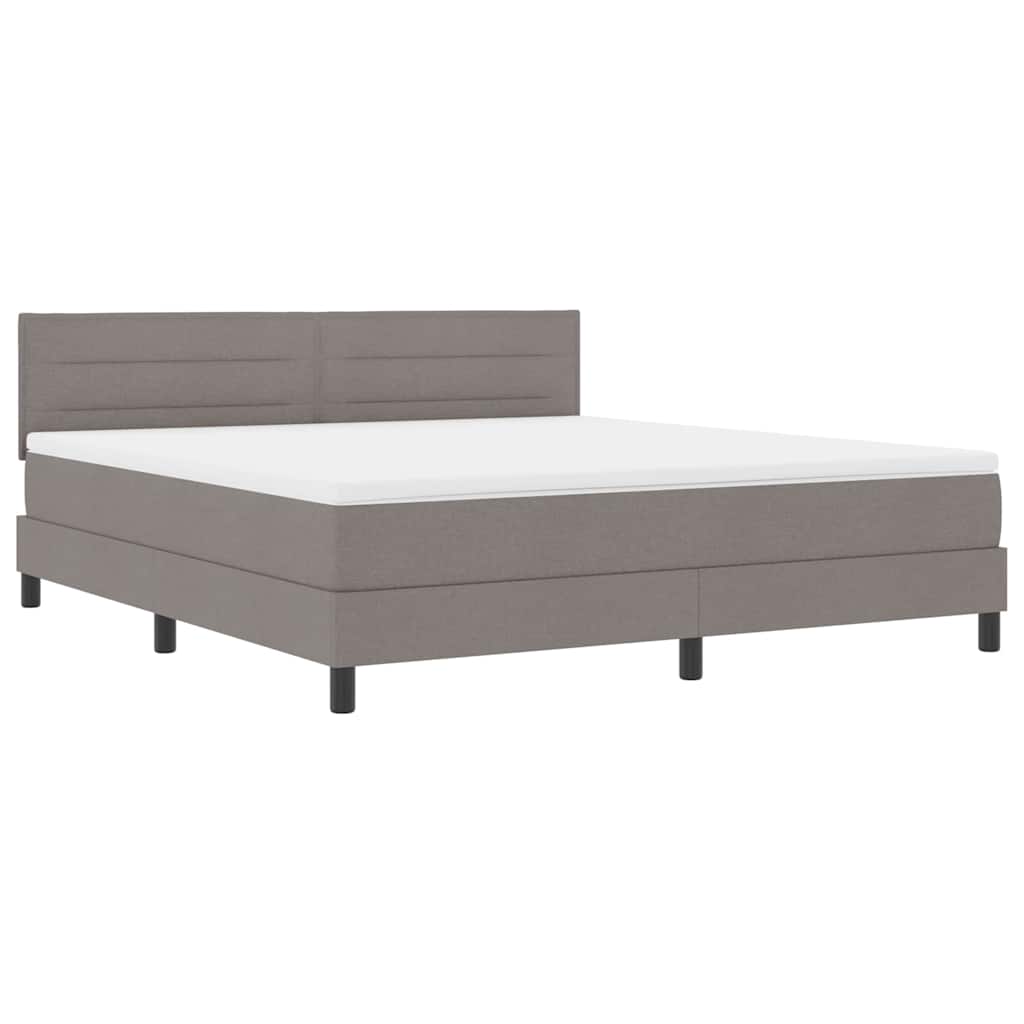 Boxspringbed met matras met hoofdeinde Taupe 180 x 200 cm Stof is nu te koop bij PeponiXL, paradijselijk wonen!