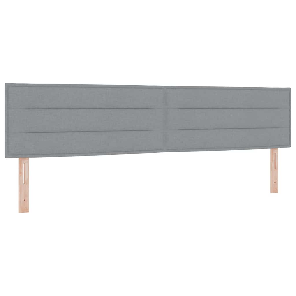 Boxspringbed met hoofdeinde Lichtgrijs 200 x 200 cm Stof is nu te koop bij PeponiXL, paradijselijk wonen!