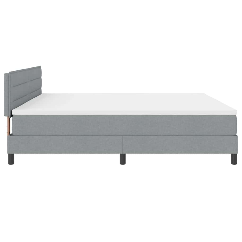 Boxspringbed met hoofdeinde Lichtgrijs 200 x 200 cm Stof is nu te koop bij PeponiXL, paradijselijk wonen!