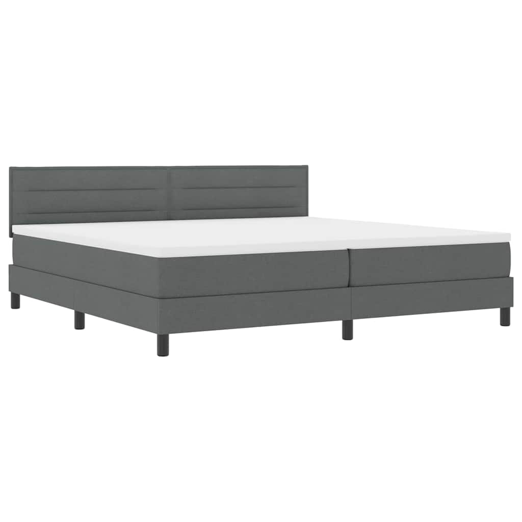 Boxspringbed met hoofdeinde Donkergrijs 200 x 200 cm Stof is nu te koop bij PeponiXL, paradijselijk wonen!