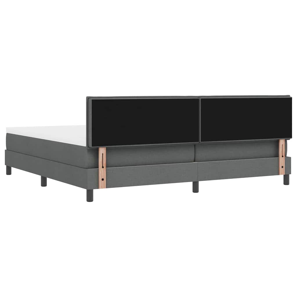 Boxspringbed met hoofdeinde Donkergrijs 200 x 200 cm Stof is nu te koop bij PeponiXL, paradijselijk wonen!