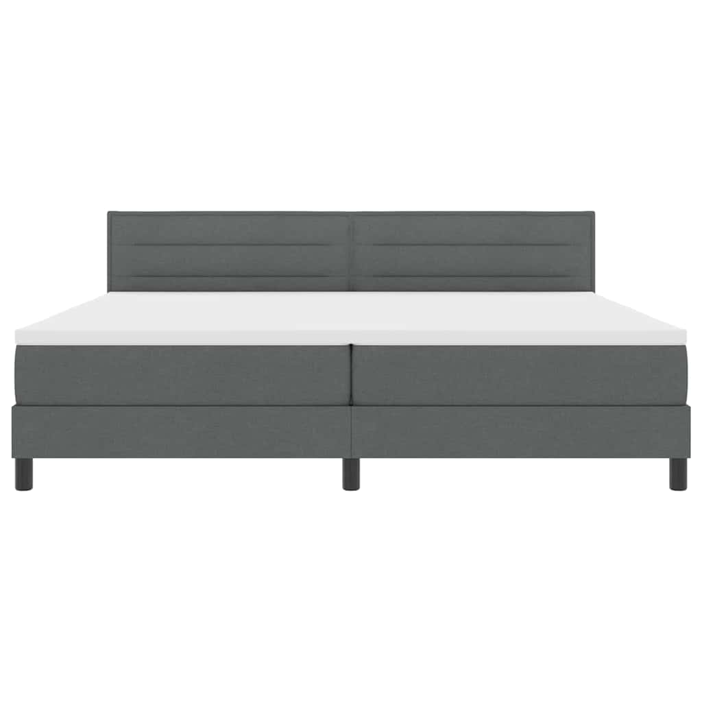 Boxspringbed met hoofdeinde Donkergrijs 200 x 200 cm Stof is nu te koop bij PeponiXL, paradijselijk wonen!