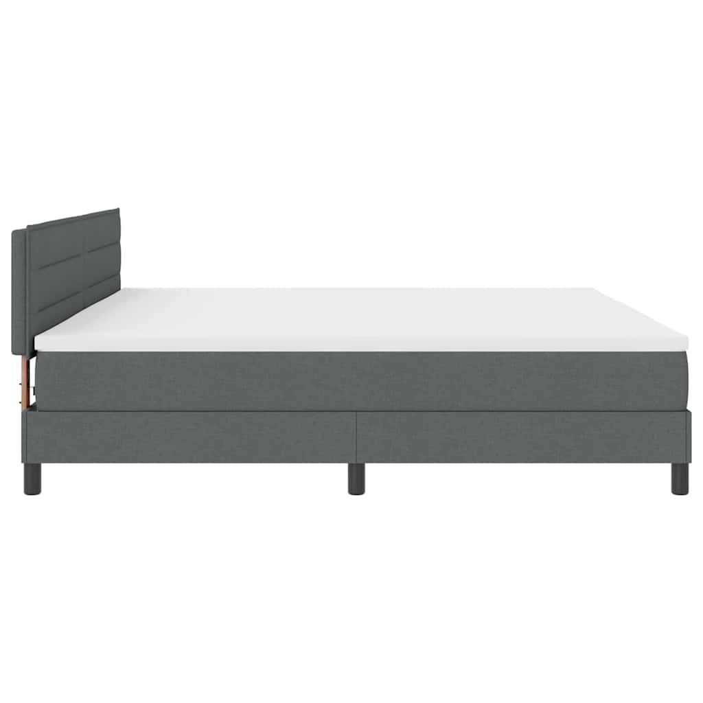 Boxspringbed met hoofdeinde Donkergrijs 200 x 200 cm Stof is nu te koop bij PeponiXL, paradijselijk wonen!