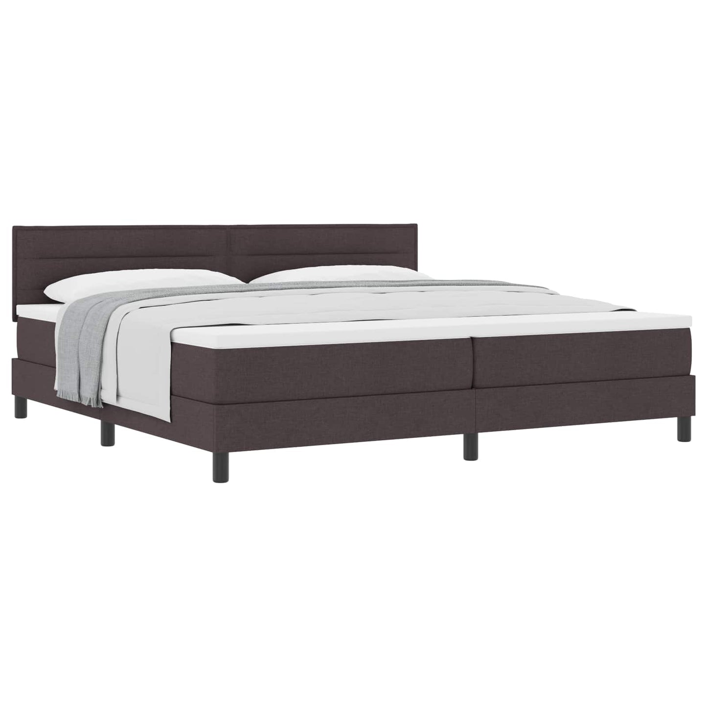 Boxspringbed met hoofdeinde Donkerbruin 200 x 200 cm Stof is nu te koop bij PeponiXL, paradijselijk wonen!