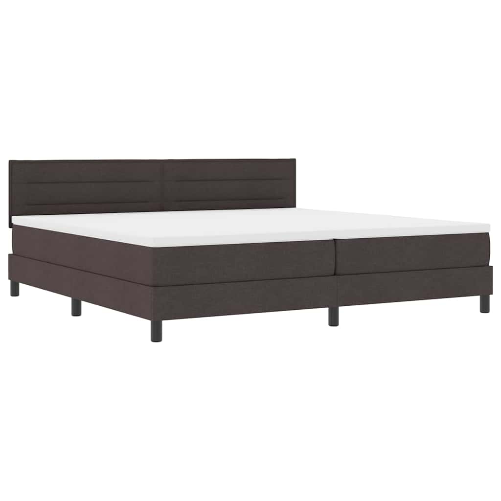 Boxspringbed met hoofdeinde Donkerbruin 200 x 200 cm Stof is nu te koop bij PeponiXL, paradijselijk wonen!