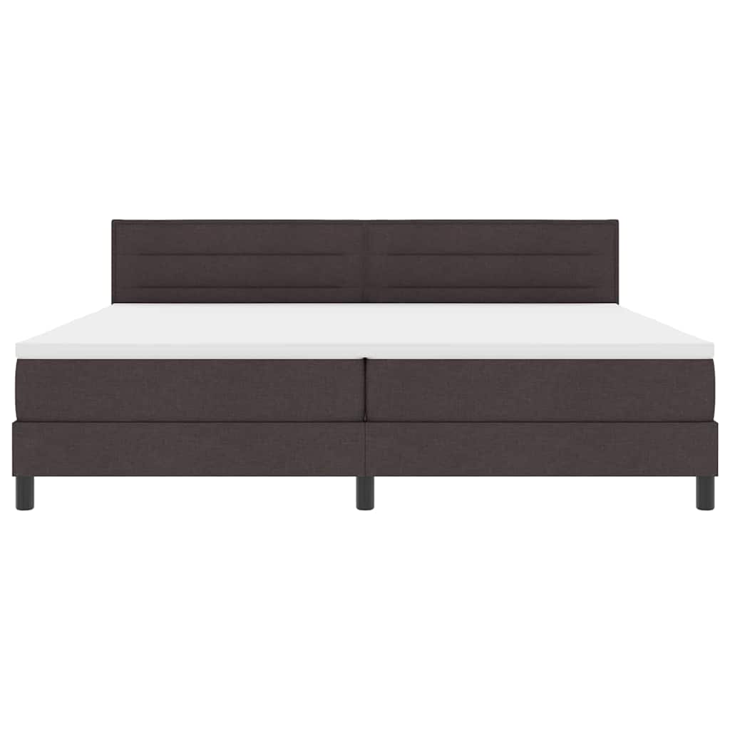 Boxspringbed met hoofdeinde Donkerbruin 200 x 200 cm Stof is nu te koop bij PeponiXL, paradijselijk wonen!