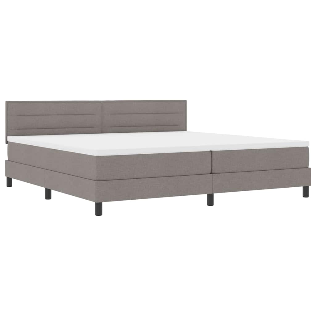 Boxspringbed met kussen met hoofdeinde Taupe 200 x 200 cm Stof is nu te koop bij PeponiXL, paradijselijk wonen!