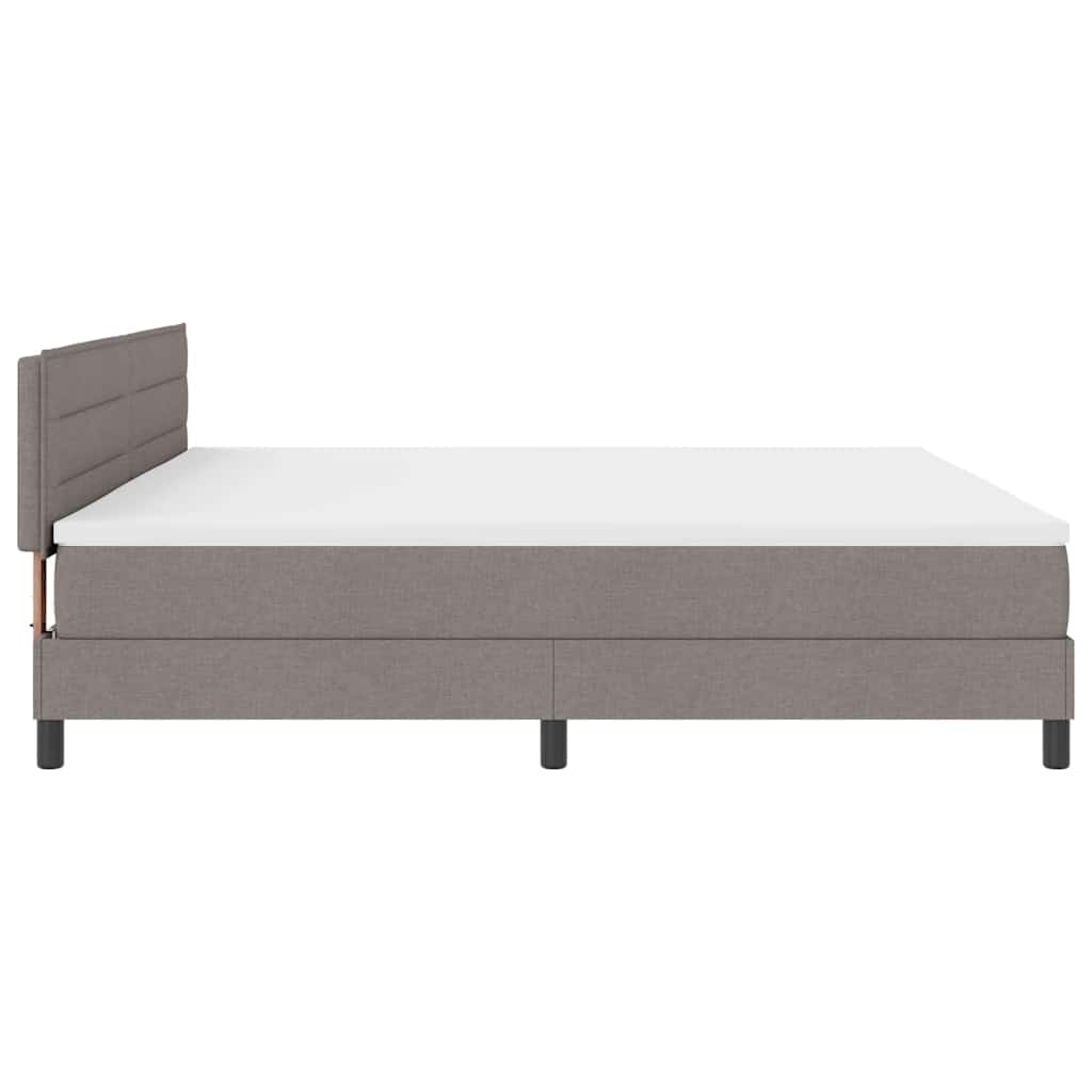 Boxspringbed met kussen met hoofdeinde Taupe 200 x 200 cm Stof is nu te koop bij PeponiXL, paradijselijk wonen!
