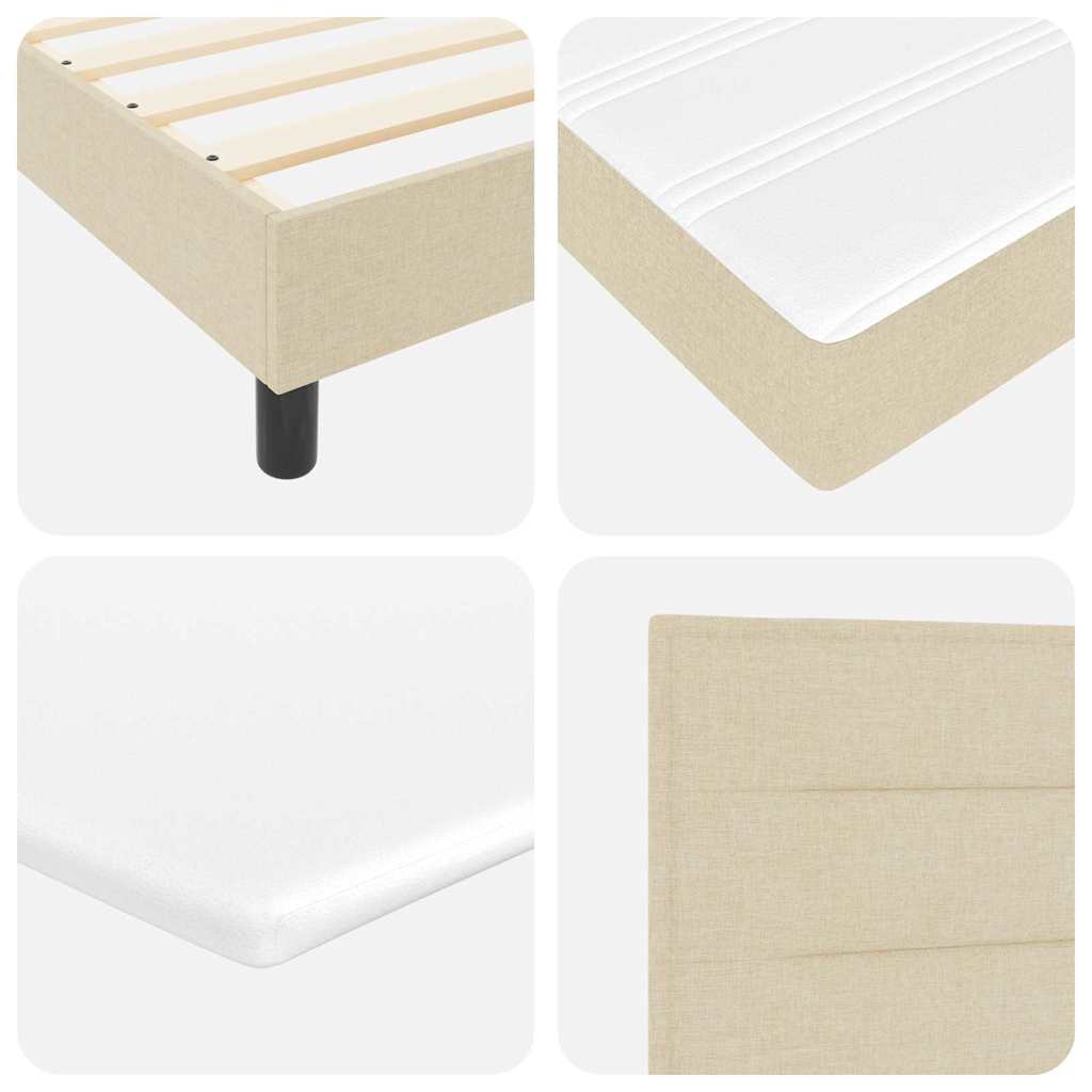 Boxspringbed met hoofdeinde Crème 200 x 200 cm Stof is nu te koop bij PeponiXL, paradijselijk wonen!