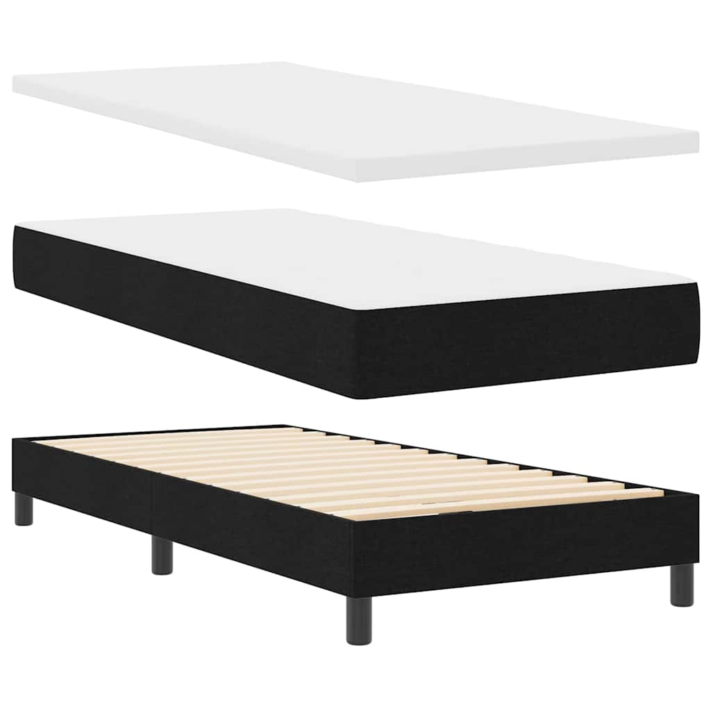 Boxspringbed met matras met hoofdeinde Zwart 80 x 200 cm Stof is nu te koop bij PeponiXL, paradijselijk wonen!