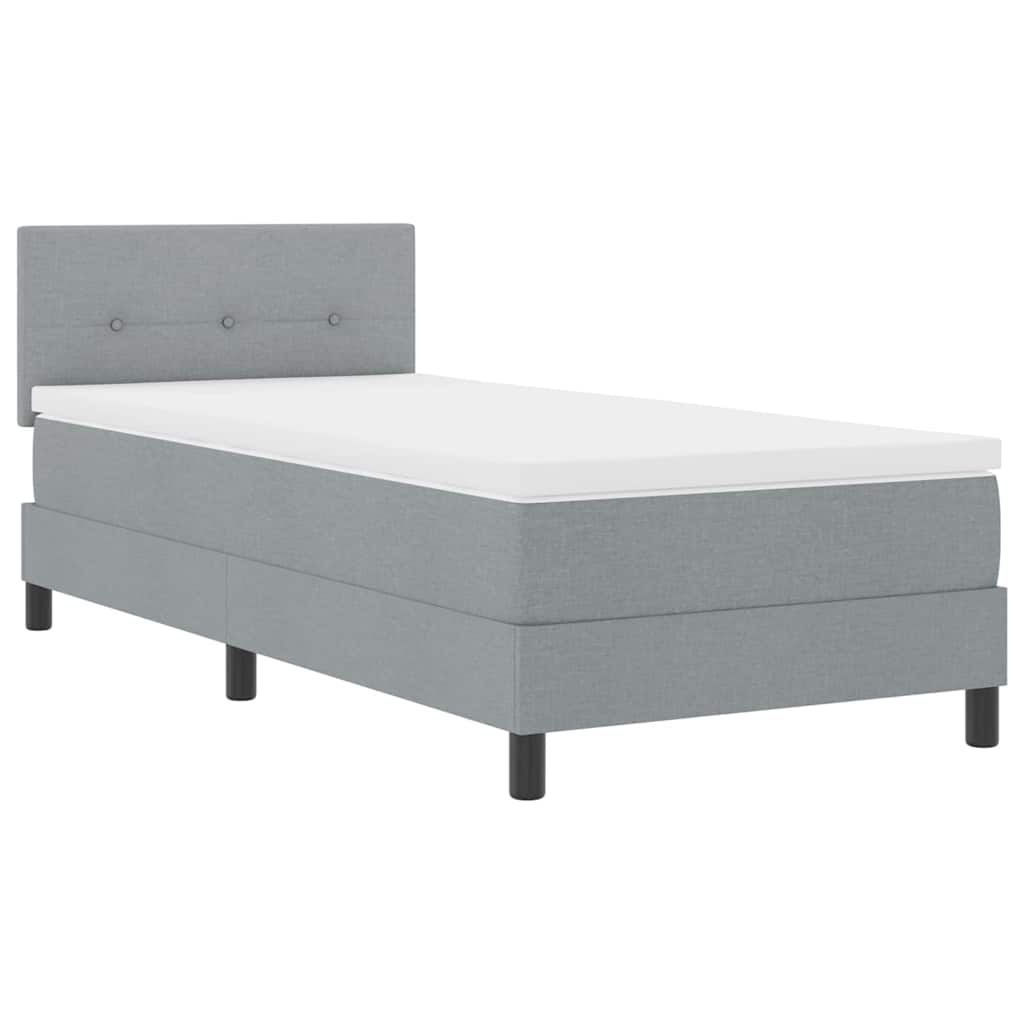 Boxspringbed met hoofdeinde Lichtgrijs 90 x 190 cm Stof is nu te koop bij PeponiXL, paradijselijk wonen!