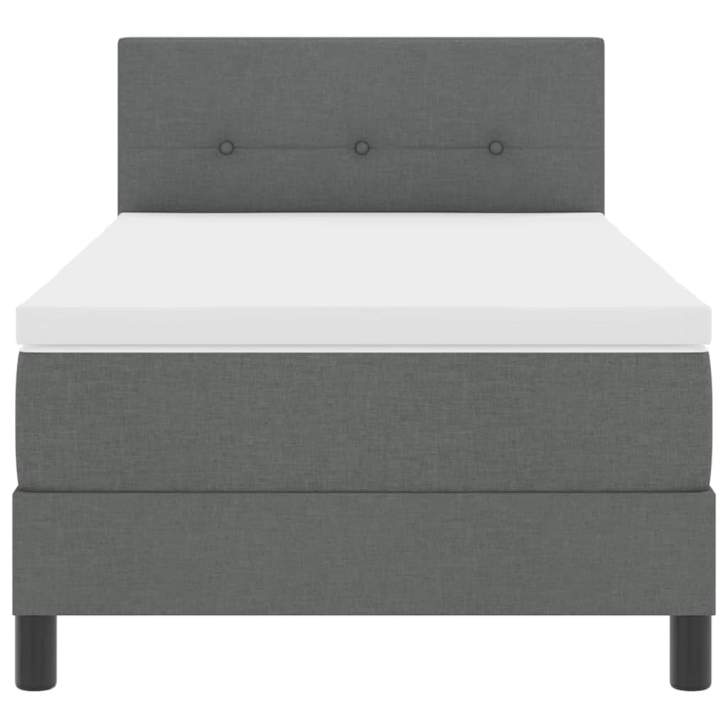 Boxspringbed met hoofdeinde Donkergrijs 90 x 190 cm Stof is nu te koop bij PeponiXL, paradijselijk wonen!