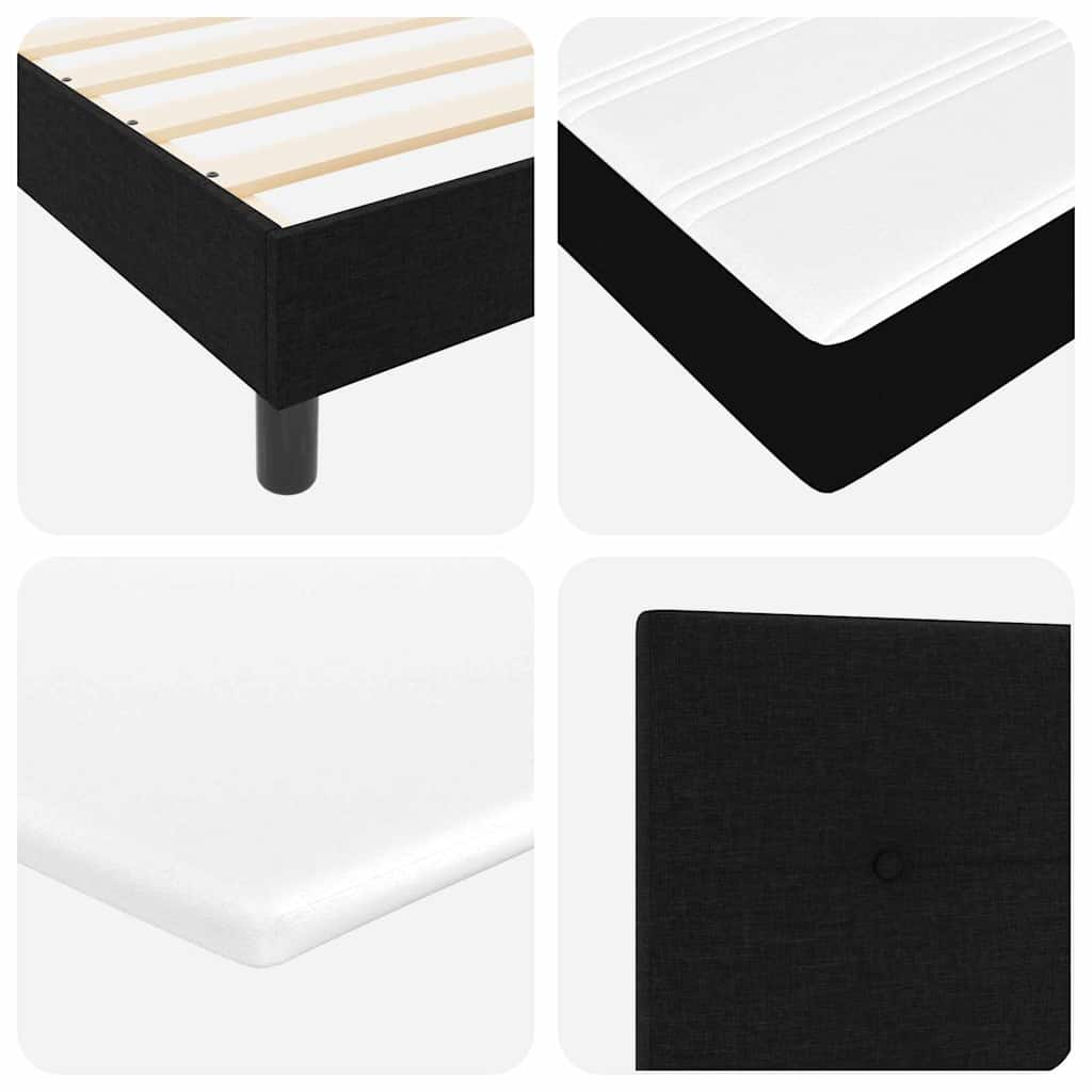 Boxspringbed met hoofdeinde Zwart 90 x 190 cm Stof is nu te koop bij PeponiXL, paradijselijk wonen!
