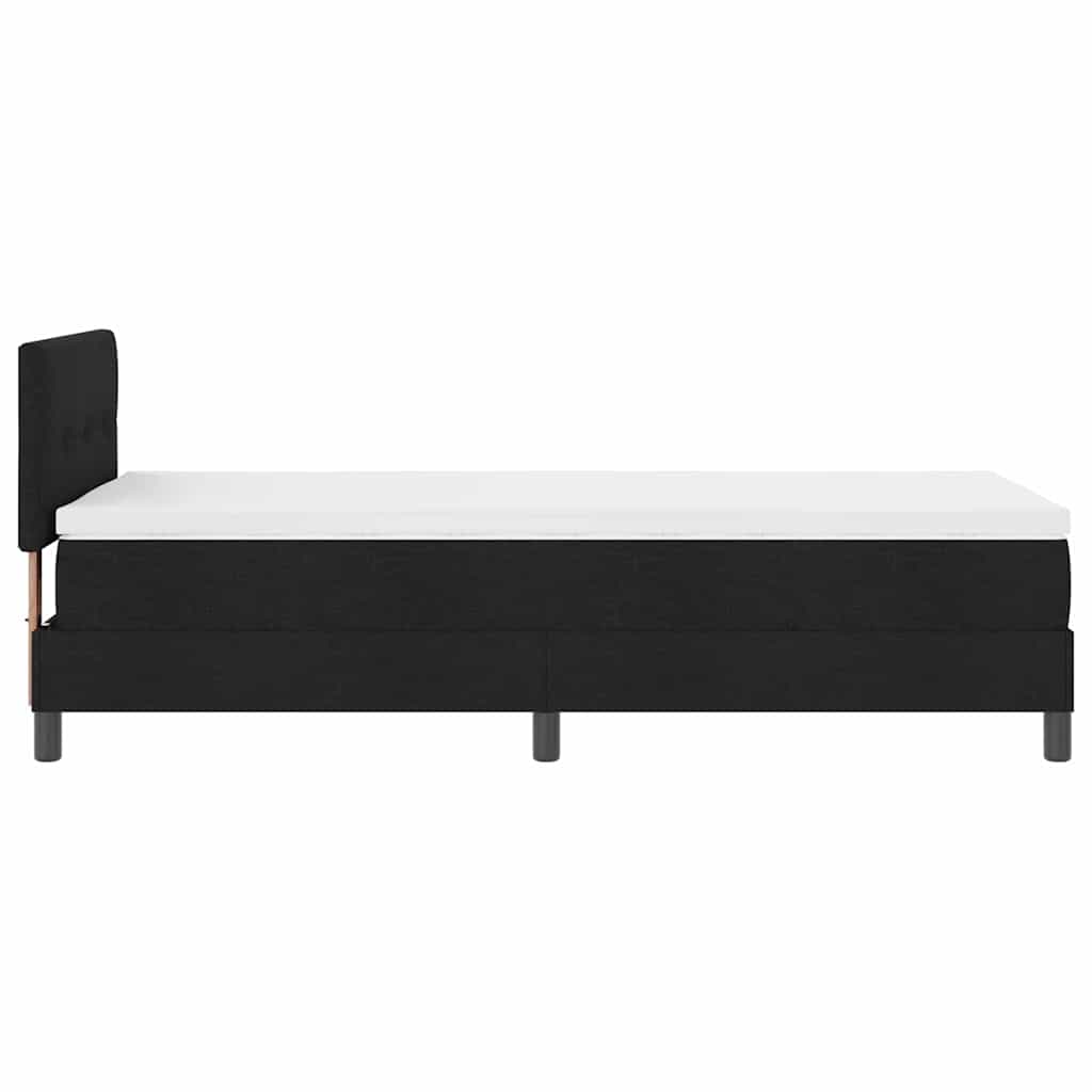Boxspringbed met hoofdeinde Zwart 90 x 190 cm Stof is nu te koop bij PeponiXL, paradijselijk wonen!