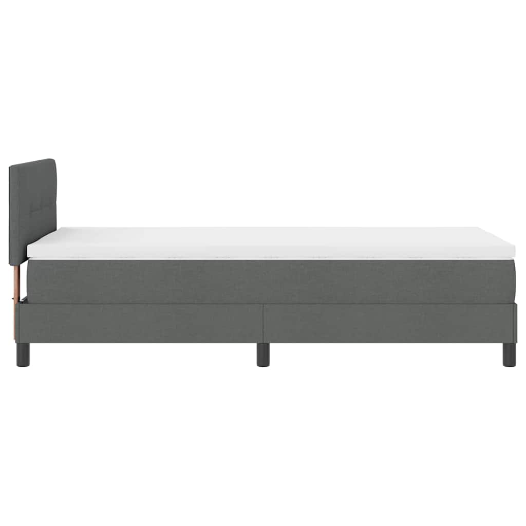 Boxspringbed met hoofdeinde Donkergrijs 90 x 200 cm Stof is nu te koop bij PeponiXL, paradijselijk wonen!