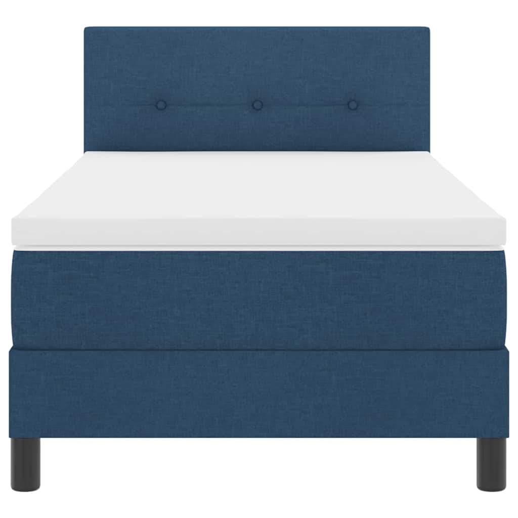 Boxspringbed met matras met hoofdeinde Blauw 90 x 200 cm Stof is nu te koop bij PeponiXL, paradijselijk wonen!