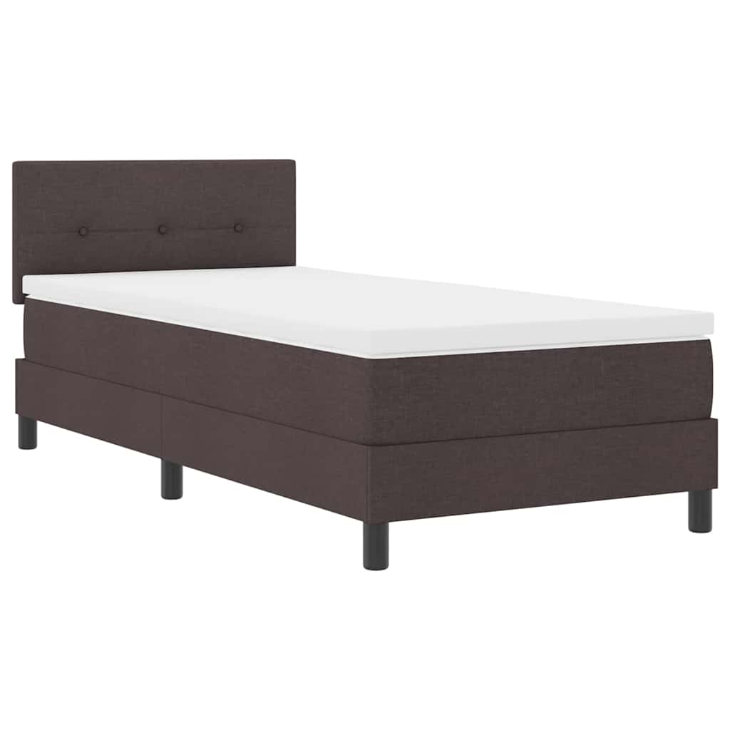 Boxspringbed met kussen Donkerbruin 100 x 200 cm Stof is nu te koop bij PeponiXL, paradijselijk wonen!