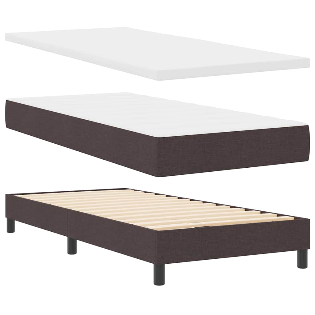 Boxspringbed met kussen Donkerbruin 100 x 200 cm Stof is nu te koop bij PeponiXL, paradijselijk wonen!